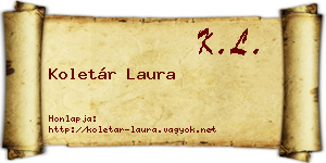 Koletár Laura névjegykártya