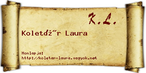 Koletár Laura névjegykártya