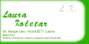 laura koletar business card